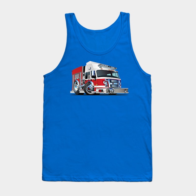 Cartoon firetruck Tank Top by Mechanik